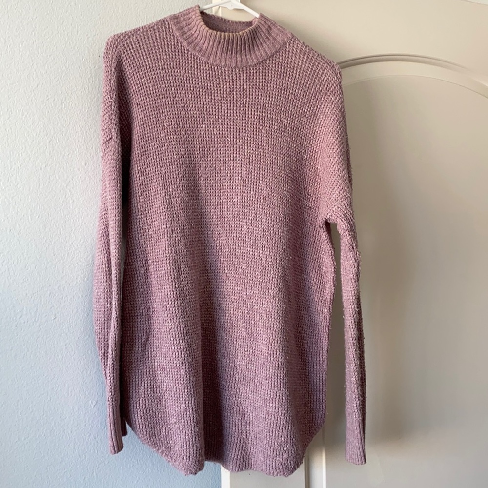 American Eagle Purple Pink Mock Neck Sweater